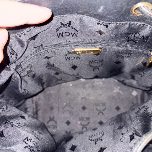 MCM Black Leather Bucket Bag - Picture 7 of 8